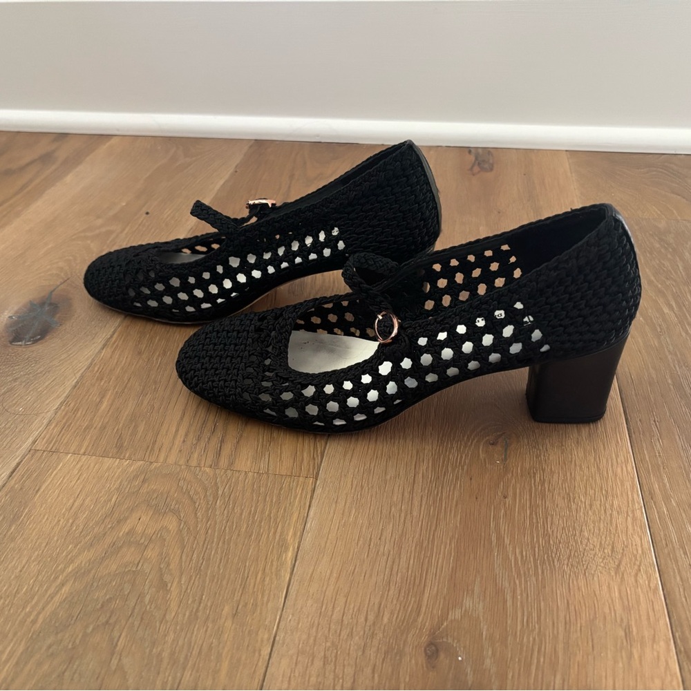 Repetto Black Crochet Mary Jane with Rose Gold Buckles - Picture 2 of 7